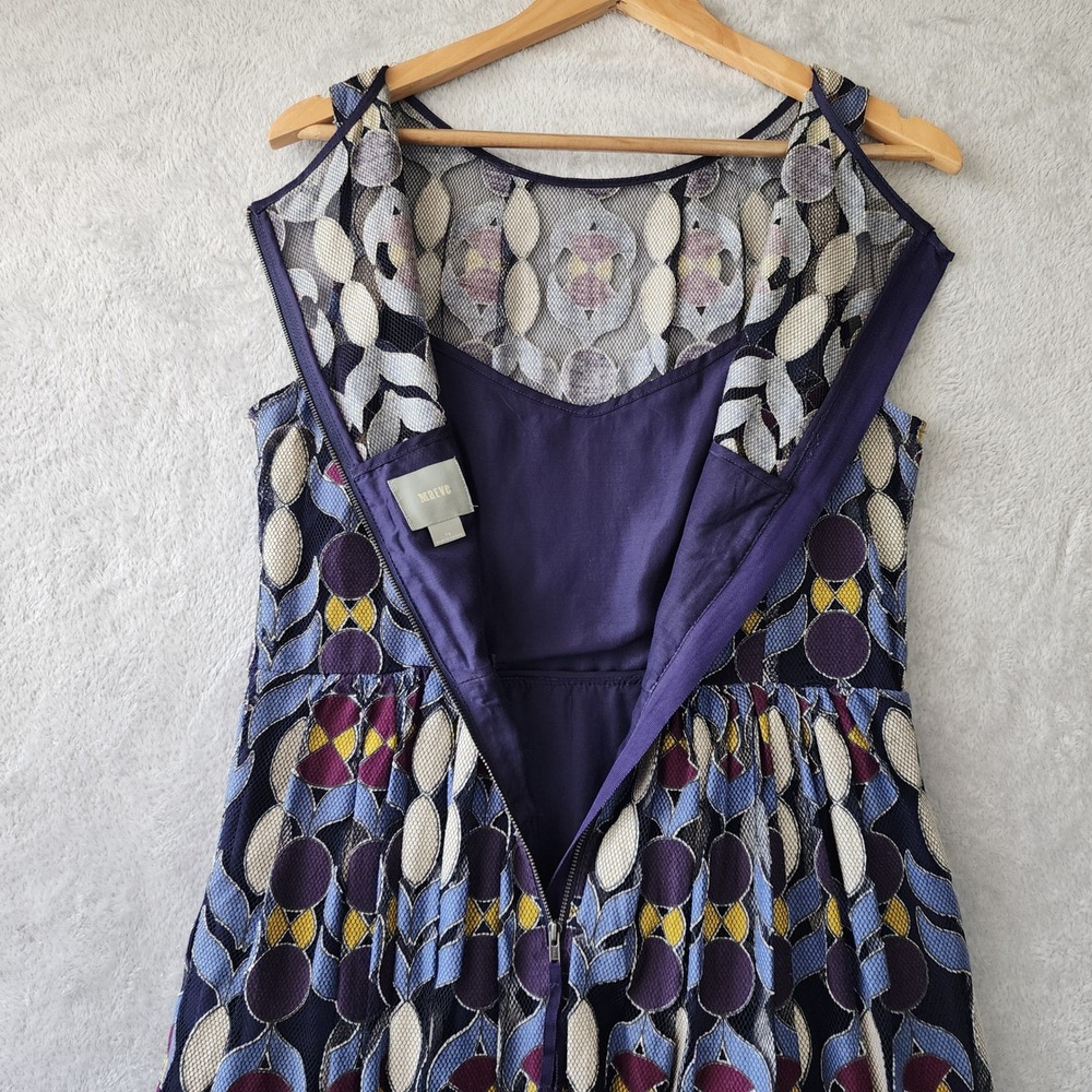 Maeve Dress Womens Size 10 Lace Mermaid Mosaic Purple Blue Scalloped Chelan - Picture 6 of 12